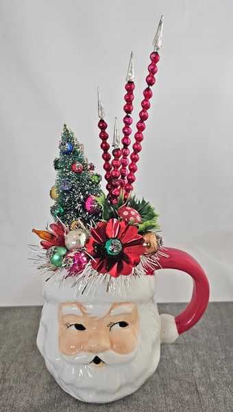 Image of Jolly Santa Mug Filled with Vintage Charm #2
