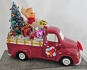 Image of Ceramic Red Pickup Truck Elf Power