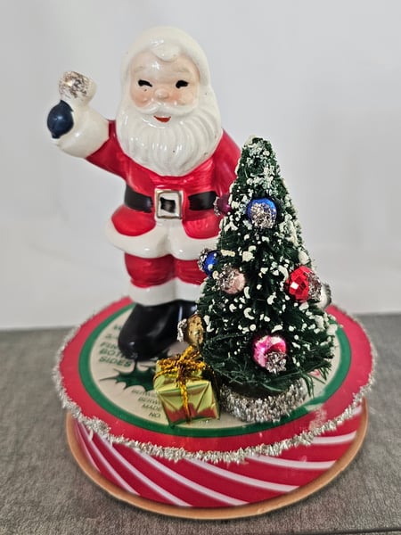 Image of Vintage Ribbon and Santa Holiday Decor