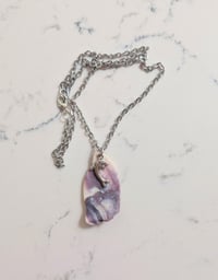 Image 4 of Cape Cod Handcrafted Plum-Colored Natural Coastal Chic Ocean-Tumbled Clamshell Pendant