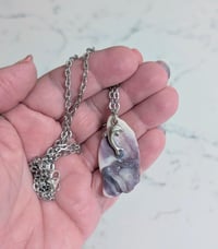 Image 5 of Cape Cod Handcrafted Plum-Colored Natural Coastal Chic Ocean-Tumbled Clamshell Pendant