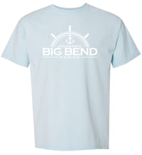 ComfortWash by Hanes Unisex Garment-Dyed T-Shirt White Logo in Soothing Blue