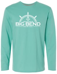 LAT Unisex Fine Jersey Long Sleeve Tee White Logo in Saltwater