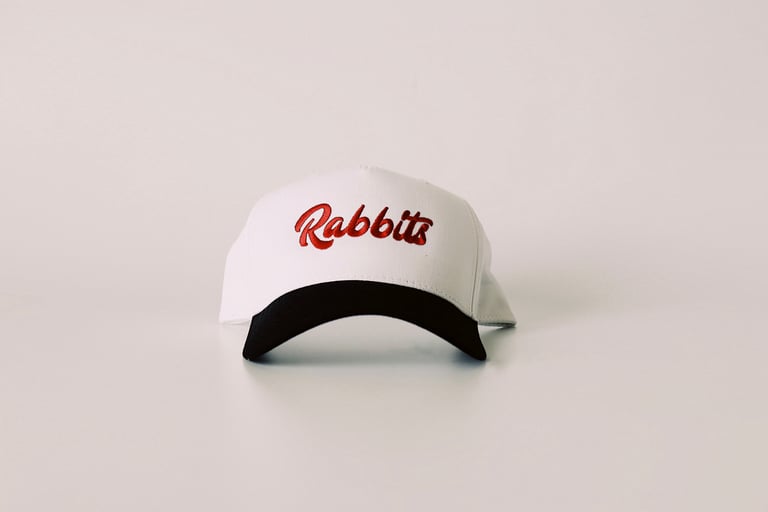 Rabbitman's 'SIGNATURE' Snapback Hat (Wht/Blk/Rd)