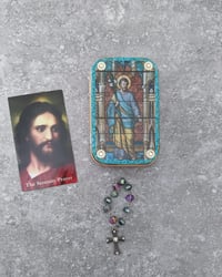 Image 5 of Handmade Saint Joseph Catholic Travel Shrine Nicho Rosary Box – Pocket Altar