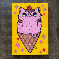 Image 1 of Ice Cream Cat - Original Painting