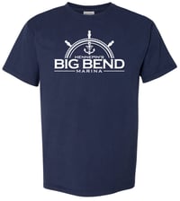 ComfortWash by Hanes Unisex Garment-Dyed T-Shirt White Logo in Navy