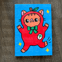 Image 1 of Apple Cat - Original Painting