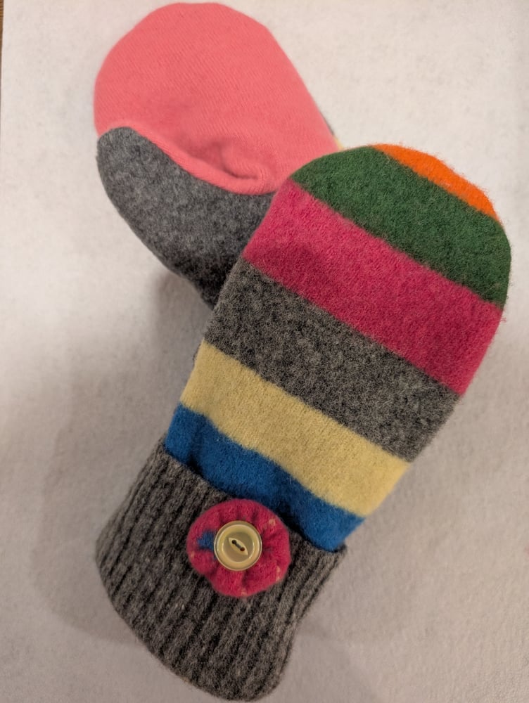 Image of Bright Stripe Sweater Mitts