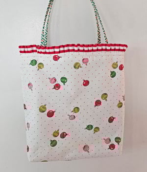 Image of Vintage Christmas Trees Fabric Holiday Tote