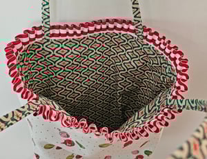 Image of Vintage Christmas Trees Fabric Holiday Tote