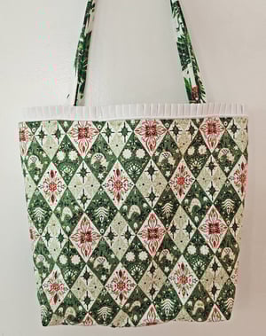 Image of Kittens in Stockings Christmas Fabric Holiday Tote #2