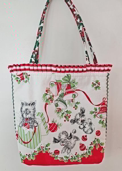Image of Happy Zoomies for Christmas Fabric Holiday Tote 