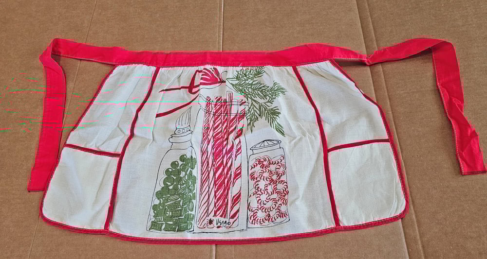 Image of Lovely Vera Neumann Vintage Christmas Hostess Apron