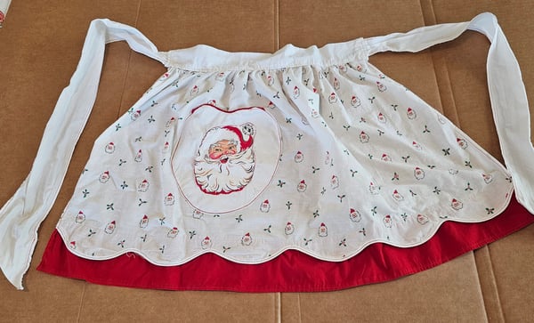 Image of Santa's on the Pocket Vintage Christmas Hostess Apron