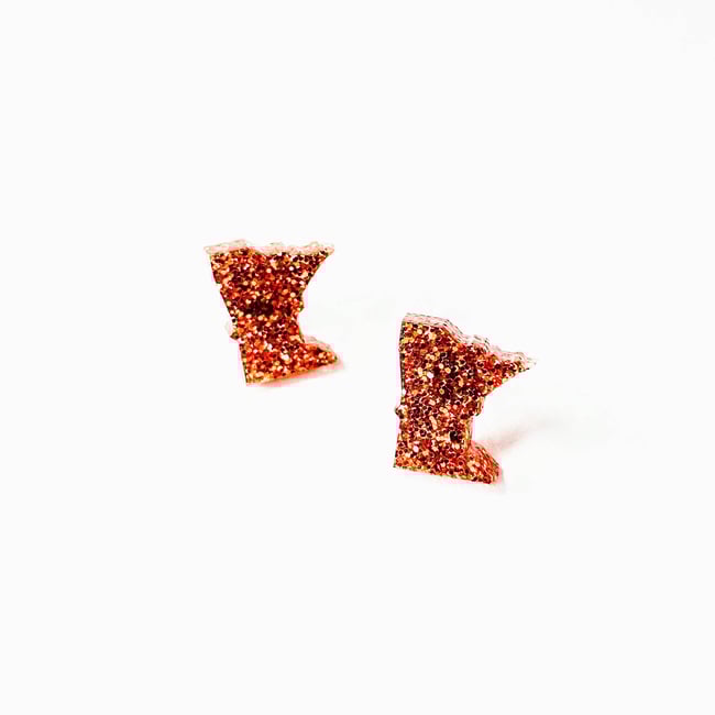 MN Spice Acrylic Sparkling Stud Earrings 