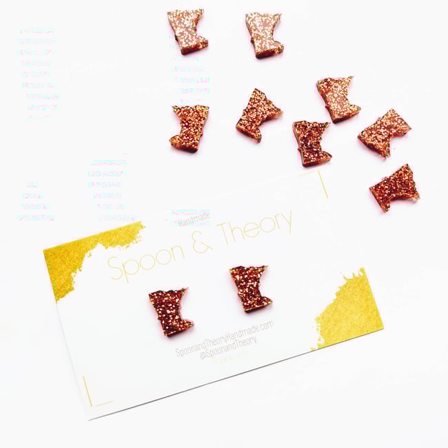 MN Spice Acrylic Sparkling Stud Earrings 