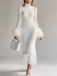 Image 1 of Winter Pearl Elegant White Dress 