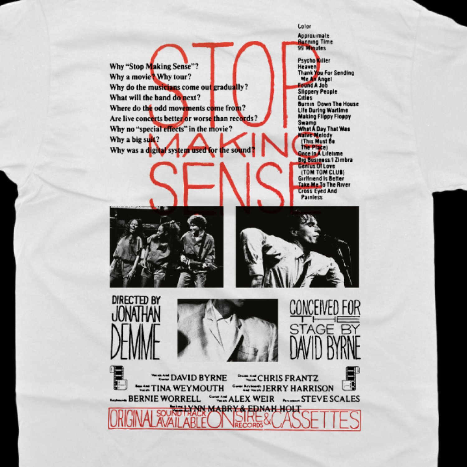 Image of Talking Heads - Stop Making Sense Bootleg [Pre Order]