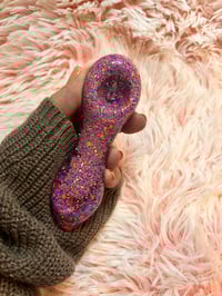 Image 9 of Purple Magic Freezable Glitter Glass Pipe  Color Changing Glass pipe