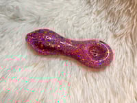 Image 7 of Purple Magic Freezable Glitter Glass Pipe  Color Changing Glass pipe