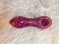 Image 3 of Purple Magic Freezable Glitter Glass Pipe  Color Changing Glass pipe