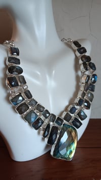 Image 10 of FACETED LABRADORITE NECLACE AND EARRING SET