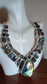 Image 12 of FACETED LABRADORITE NECLACE AND EARRING SET