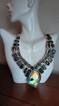 Image 14 of FACETED LABRADORITE NECLACE AND EARRING SET