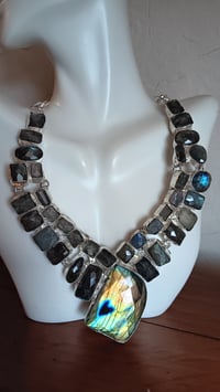 Image 13 of FACETED LABRADORITE NECLACE AND EARRING SET