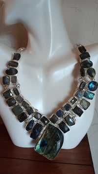 Image 5 of FACETED LABRADORITE NECLACE AND EARRING SET