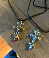 Orthodox Cross clay necklace