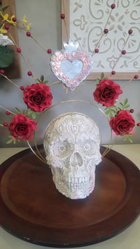 Image 1 of 🌹✨ Elegant Red Rose Sacred Heart Headpiece ✨🌹
