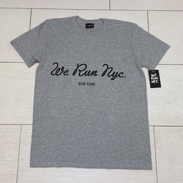 Image of WE RUN NYC Shoelace Grey Tee