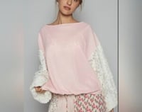 Image 1 of POL - KIMONO LACE SLEEVE- PINK