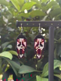 Image 1 of Ghost Face Beaded Earrings