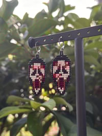 Image 2 of Ghost Face Beaded Earrings