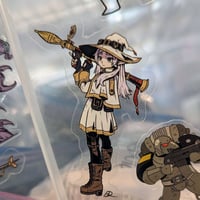 Image 2 of Rocket Propelled Grenade Witch - 3" Transparent Vinyl Sticker