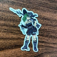 Image 2 of Frieren Gun Witch Sticker Pack! 3 Stickers! - Transparent Vinyl Stickers