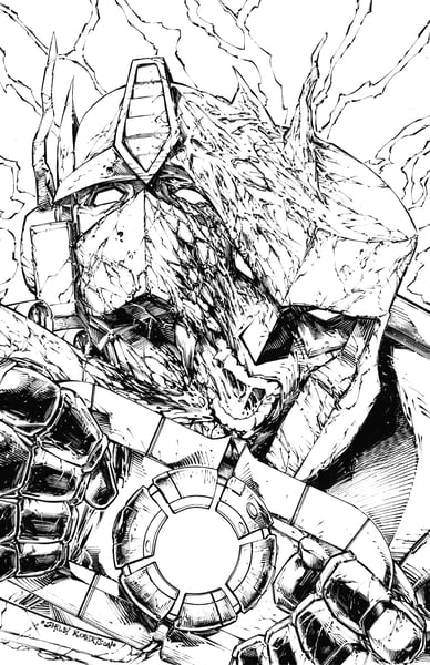 Image of TRANSFORMERS NYCC #25 ORIGINAL COVER ART BY SHELBY ROBERTSON 11" x 17"