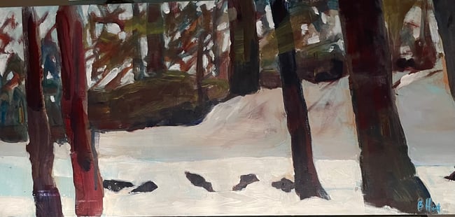 “A Family in Winter” Turkeys in harmony.