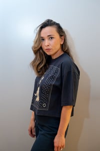 Image 5 of Black Diamond Oversize Crop Top