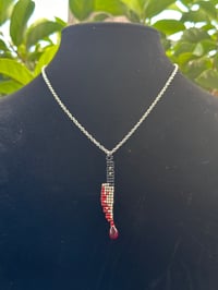 Image 2 of Beaded Bloody Knife Necklace
