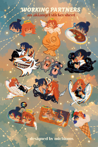 Image 2 of  Working Partners! an akiangel sticker sheet