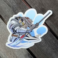 Image 1 of Armored Hero Bandit - 3 inch Transparent Vinyl Sticker