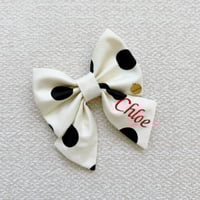 Image 1 of CUSTOM EMBROIDERED SAILOR BOW - POLKADOT