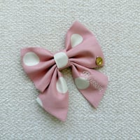 Image 1 of CUSTOM EMBROIDERED SAILOR BOW - POLKADOT PINK