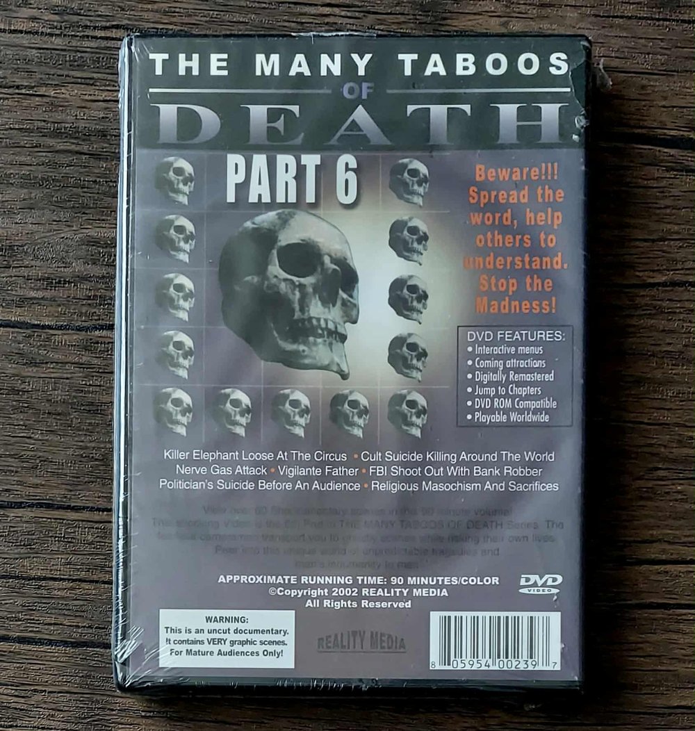 The Many Taboos of Death DVDs - NEW/SEALED