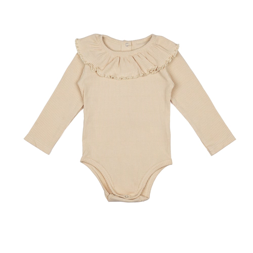 Image of Ruffle Collar Onesie - Natural