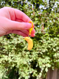 Image 1 of Happy Angy Banana Polymer Clay Keychain